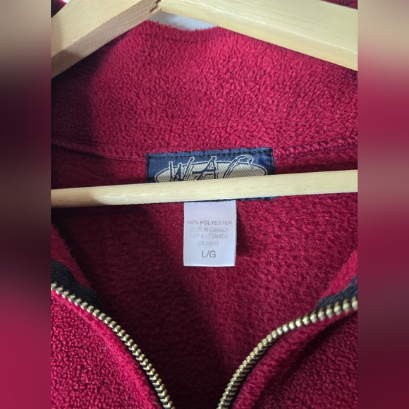 Coca-Cola red fleece unisex 3/4 zip sweater- Size Large- Flawed - Picture 5 of 6